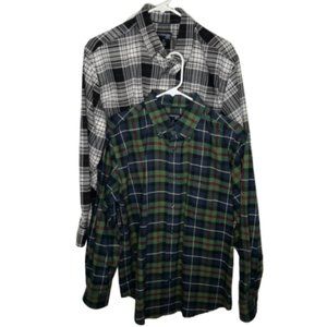 St Johns Bay Plaid  Button Down Shirt  Set of 2 M